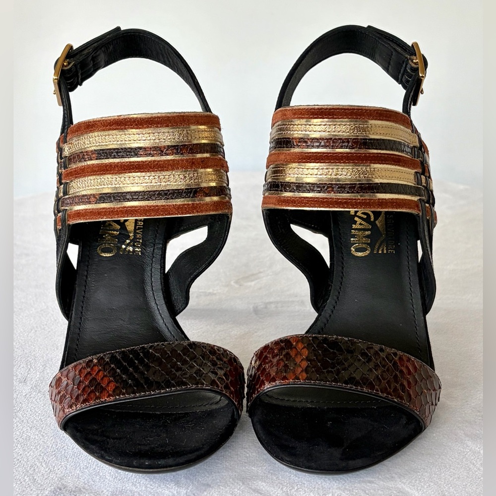 Salvatore Ferragamo Lenny F/W 2015 Runway Art Deco heels, *never worn* w/dustbag - Picture 4 of 17